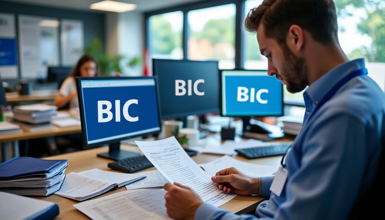 Illustration: Structure et variantes du code BIC de la Banque Postale par agence