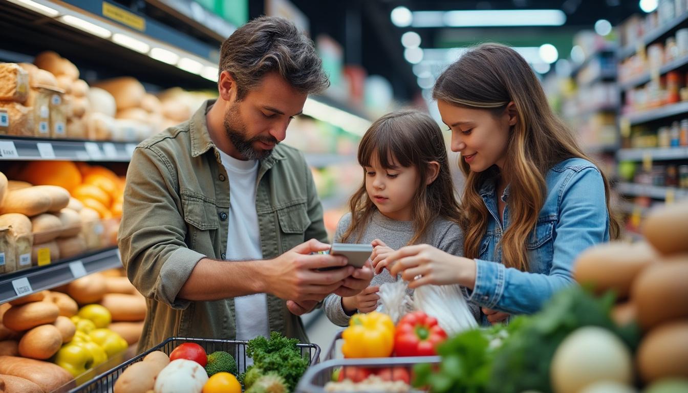 Illustration: Chiffres clés et moyennes du budget alimentaire d’une famille de 3 personnes en France