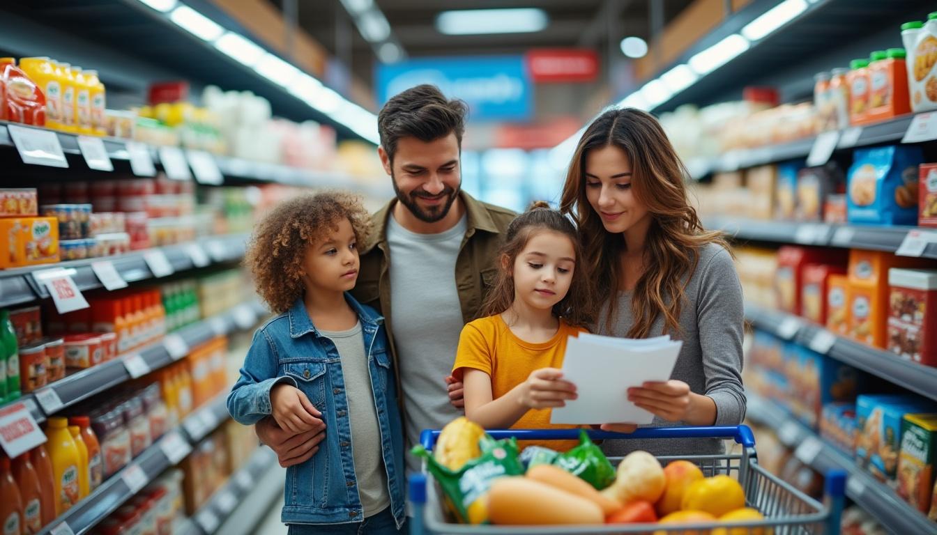 Illustration: Définition et repères du budget de courses pour une famille de 4 personnes