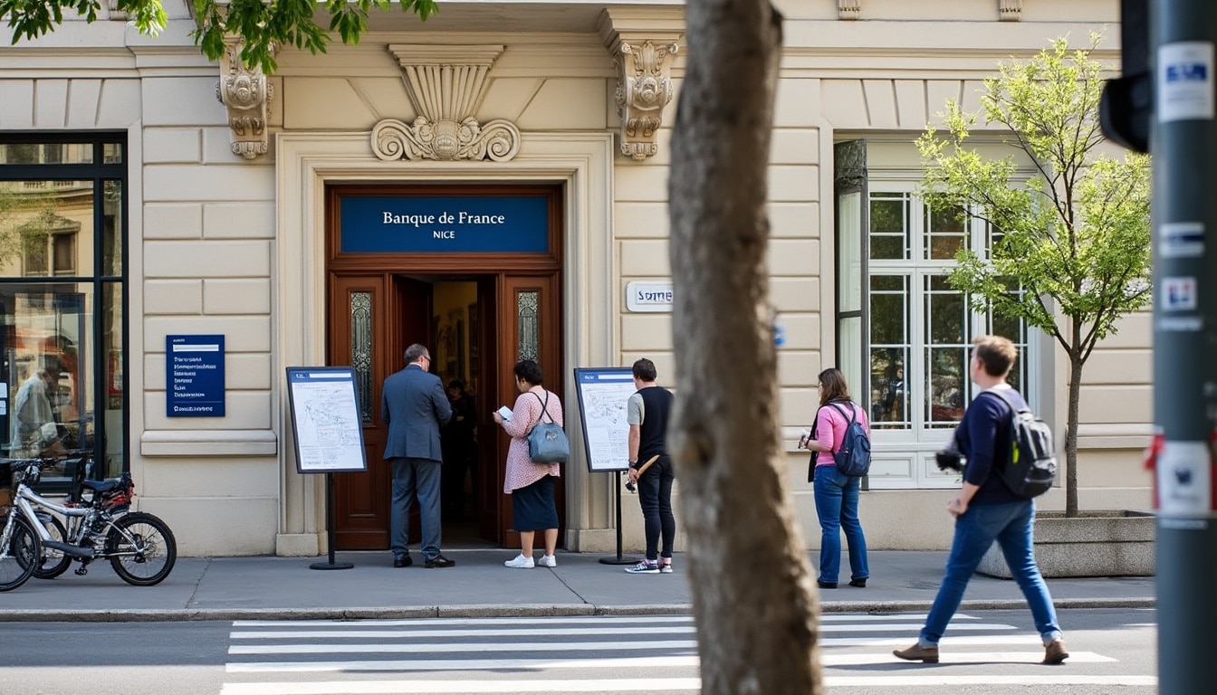 Illustration: Coordonnées pratiques et accès à la Banque de France de Nice
