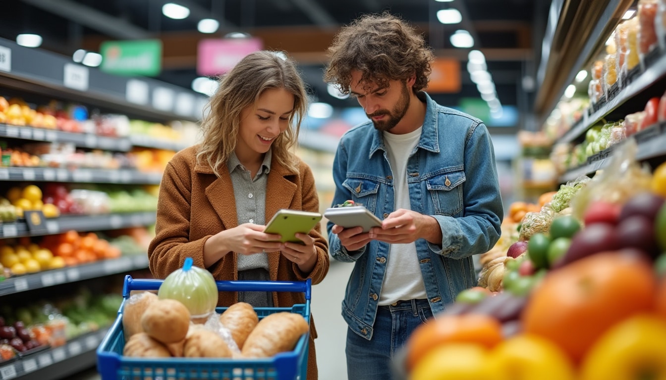 Illustration: Statistiques et chiffres clés du budget moyen des courses pour 2 personnes en France