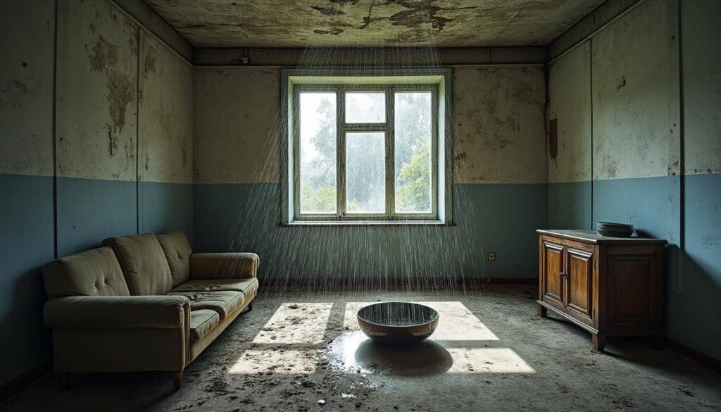 Sinistre habitation infiltration de pluie au plafond : causes et solutions